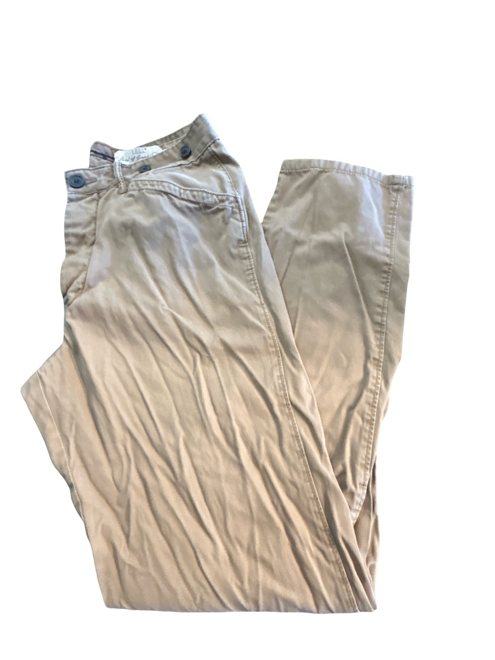 H&M L.O.G.G. Khaki Chino Pants Size 32 Button Fly Floral Pocket Lining Cotten